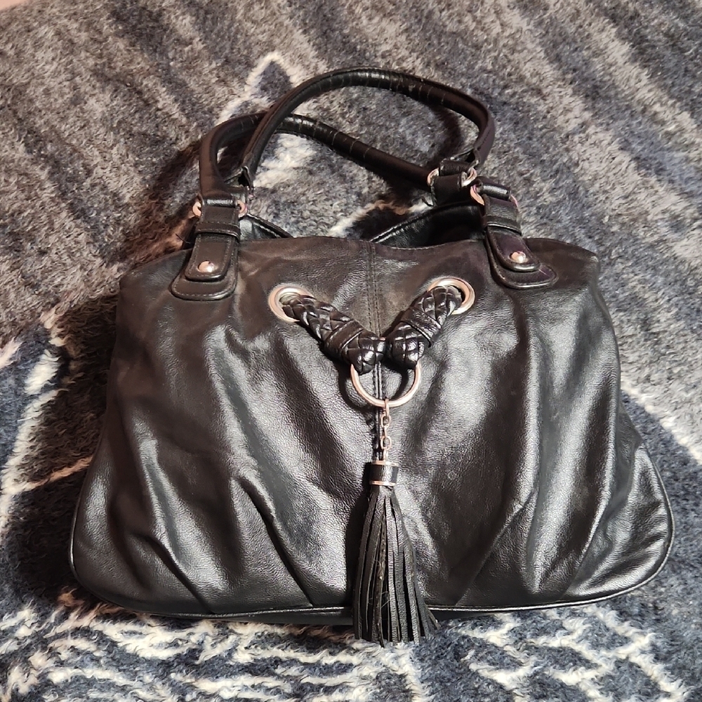 Apt.9 Black Vegan Leather Hobo Shoulder Bag